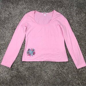 Victoria’s Secret Women’s Pink Scoop Neck Long Sleeve Size Small